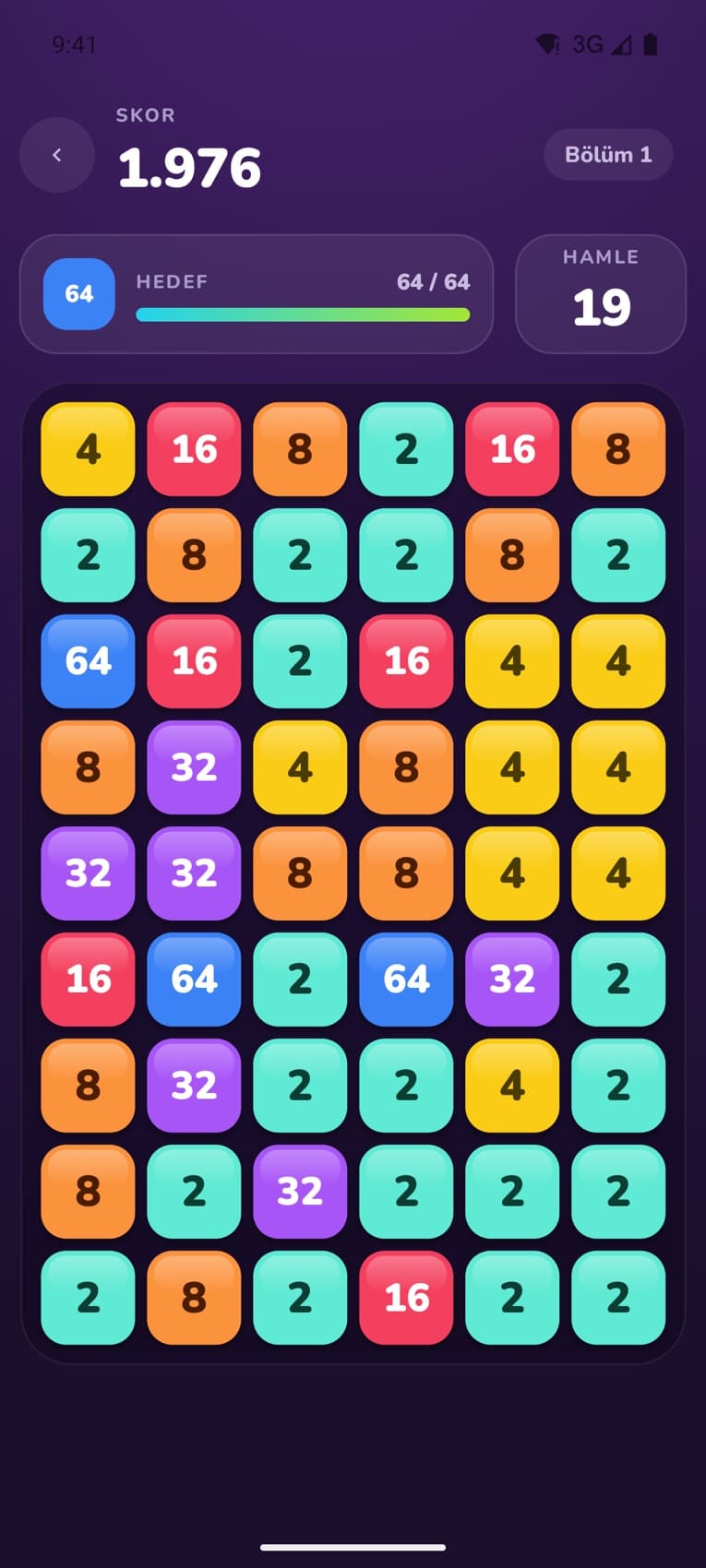 24816: Merge Number Puzzle — zincir birleştirme