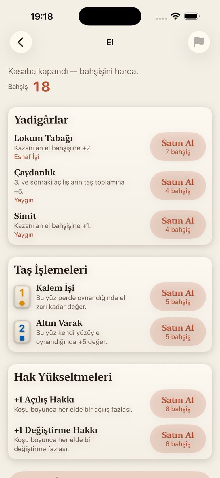 Gülbahar: Okey Roguelite — dükkân