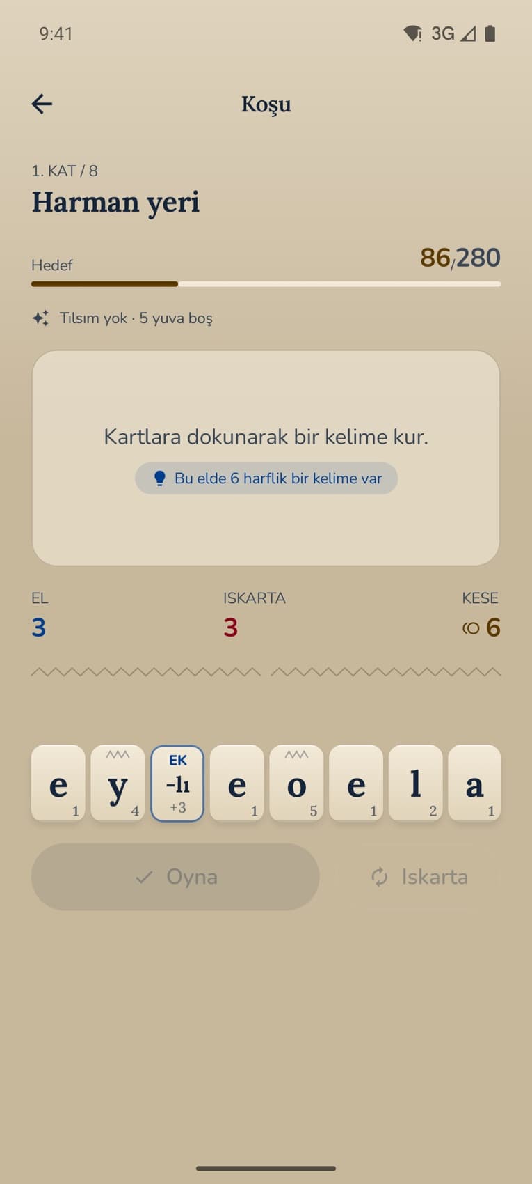 Harman: Turkish Word Game — kelime kurma ekranı