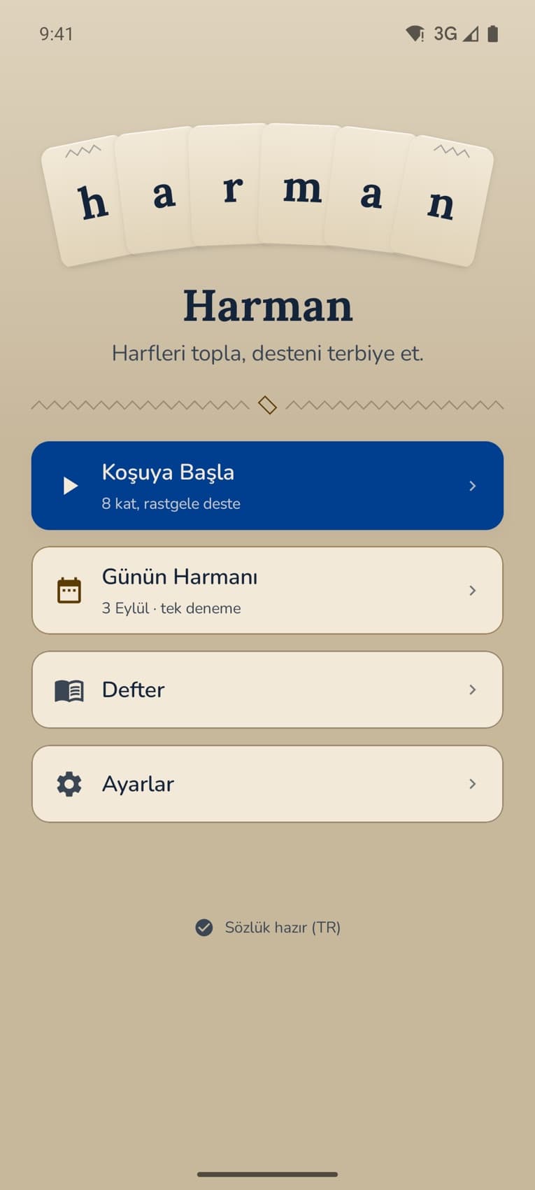 Harman: Turkish Word Game — kat hedefleri