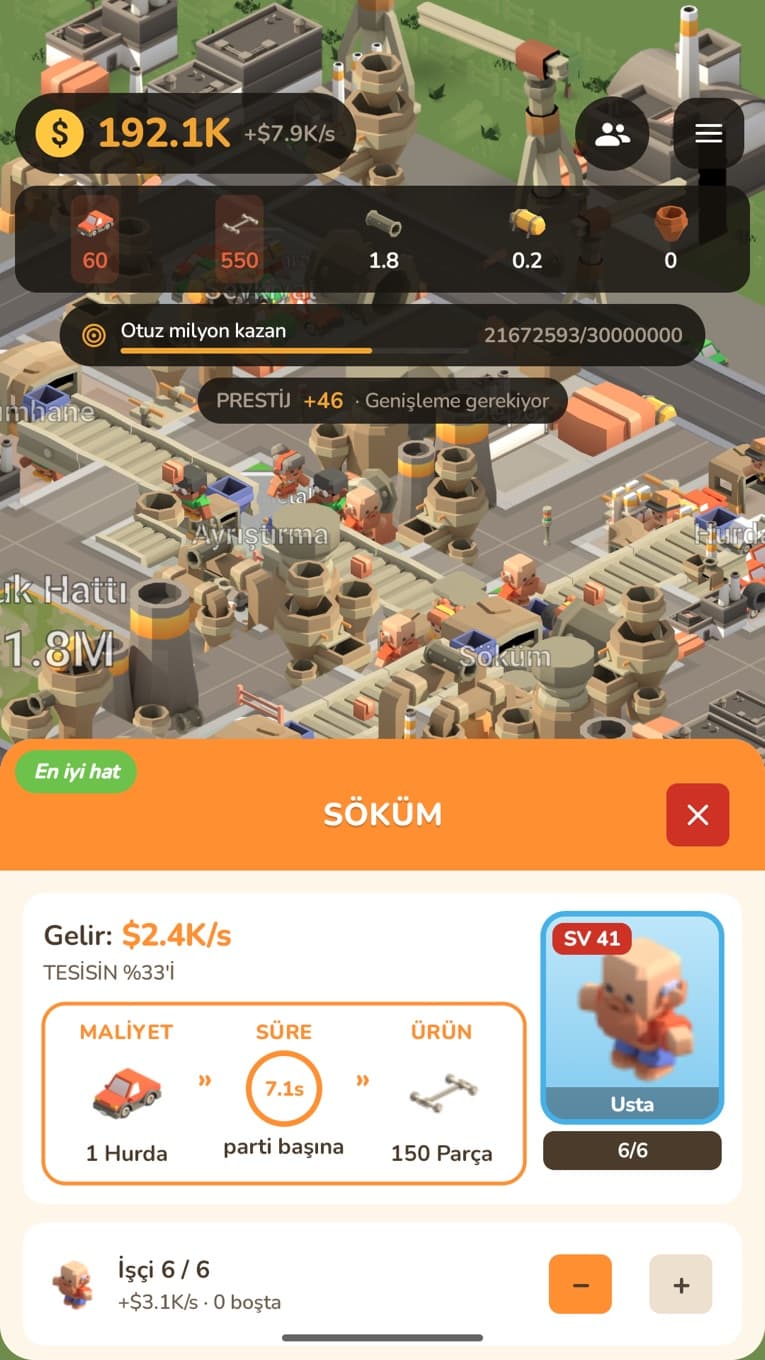 Scrapline: Hurda Fabrikası — üretim hatları